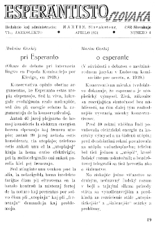 Esperantisto Slovaka. Jarkolekto 6, No 4 (1951)