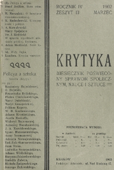 Krytyka : miesięcznik społeczny, naukowy i literacki. R. 4, z. 3 (1902)