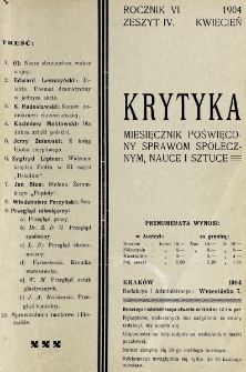 Krytyka : miesięcznik społeczny, naukowy i literacki. R. 6, z. 4 (1904)