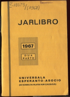 Oficiala Jarlibro / Universala Esperanto Asocio. 1967 (Dua Parto)
