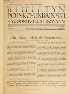 Biuletyn Polsko-Ukraiński. T. 4, R. 4, nr 1=88 (6 Stycznia 1935)