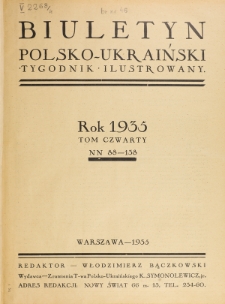 Biuletyn Polsko-Ukraiński. T. 4 (1935), Spis rzeczy w tomie IV zawartych