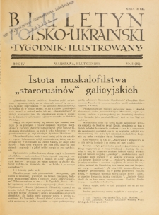 Biuletyn Polsko-Ukraiński. T. 4, R. 4, nr 5=92 (3 Lutego 1935)