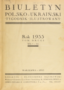 Biuletyn Polsko-Ukraiński. T. 2 (1933), Spis rzeczy w tomie II zawartych.