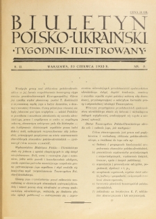 Biuletyn Polsko-Ukraiński. T. 2, R. 2, nr 8 (25 Czerwca 1933)