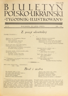 Biuletyn Polsko-Ukraiński. T. 2, R. 11, nr 13 (30 lipca 1933)