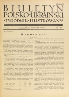Biuletyn Polsko-Ukraiński. T. 2, R. 2, nr 20 (17 Września 1933)
