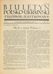 Biuletyn Polsko-Ukraiński. T. 2, R. 2, nr 21 (24 Września 1933)