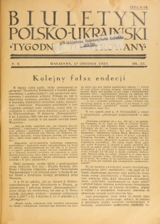 Biuletyn Polsko-Ukraiński. T. 2, R. 2, nr 33 (17 Grudnia 1933)