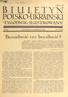 Biuletyn Polsko-Ukraiński. T. 3, R. 3, nr 37=72 (16 Września 1934)