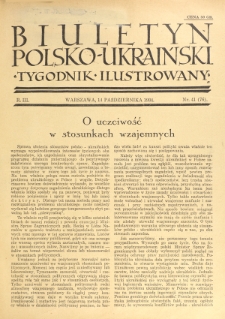 Biuletyn Polsko-Ukraiński. T. 3, R. 3, nr 41=76 (14 Pździernika 1934)