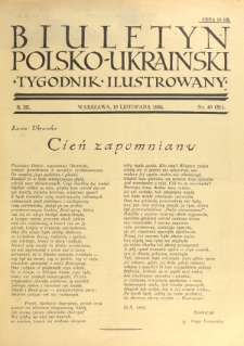 Biuletyn Polsko-Ukraiński. T. 3, R. 3, nr 46=81 (18 Listopada 1934)