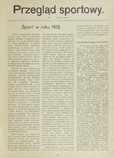 Przegląd Sportowy. Nr 1 (Styczeń 1913)