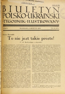 Biuletyn Polsko-Ukraiński. T. 5, R. 5, nr 31=170 (2 Sierpień 1936)
