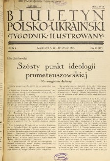 Biuletyn Polsko-Ukraiński. T. 5, R. 5, nr 48=187 (29 Listopada 1936)