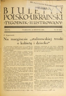 Biuletyn Polsko-Ukraiński. T. 6, R. 6, nr 29=220 (15 Sierpnia 1937)