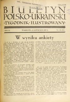 Biuletyn Polsko-Ukraiński. T. 6, R. 6, nr 43=234 (21 Listopada 1937)
