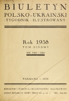 Biuletyn Polsko-Ukraiński. T. 7 (1938), Spis rzeczy w tomie VII zawartych