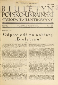 Biuletyn Polsko-Ukraiński. T. 7, R. 7, nr 4=243 (23 Stycznia 1938)