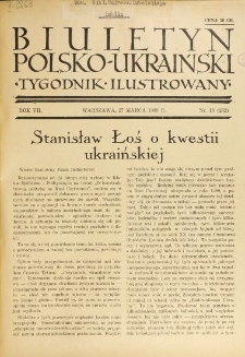 Biuletyn Polsko-Ukraiński. T. 7, R. 7, nr 13=252 (27 Marca 1938)
