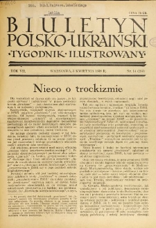 Biuletyn Polsko-Ukraiński. T. 7, R. 7, nr 14=253 (3 Kwietnia 1938)