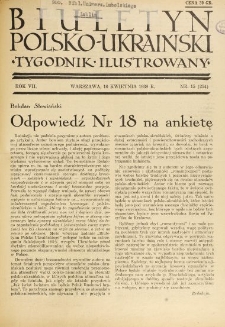 Biuletyn Polsko-Ukraiński. T. 7, R. 7, nr 15=254 (10 Kwietnia 1938)