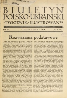 Biuletyn Polsko-Ukraiński. T. 7, R. 7, nr 30=269 (14 Sierpnia 1938)