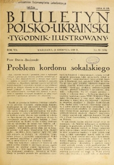 Biuletyn Polsko-Ukraiński. T. 7, R. 7, nr 31=270 (21 Sierpnia 1938)
