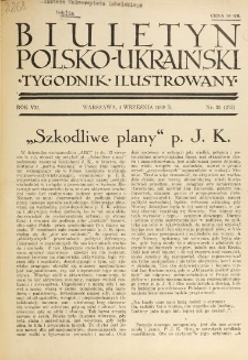 Biuletyn Polsko-Ukraiński. T. 7, R. 7, nr 33=272 (4 Września 1938)
