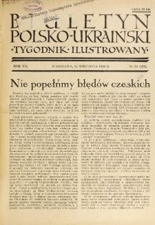 Biuletyn Polsko-Ukraiński. T. 7, R. 7, nr 36=275 (25 Września 1938)