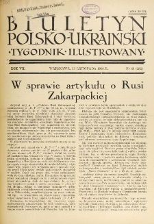 Biuletyn Polsko-Ukraiński. T. 7, R. 7, nr 43=282 (13 Listopada 1938)