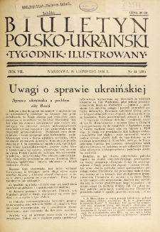 Biuletyn Polsko-Ukraiński. T. 7, R. 7, nr 44=283 (20 Listopada 1938)