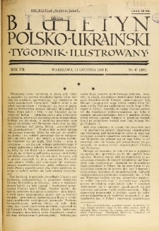 Biuletyn Polsko-Ukraiński. T. 7, R. 7, nr 47=286 (11 Grudnia 1938)