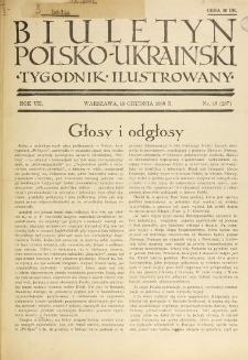 Biuletyn Polsko-Ukraiński. T. 7, R. 7, nr 48=287 (18 Grudnia 1938)