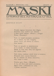 Maski : literatura, sztuka i satyra. 1918, z. 25 (1 września)