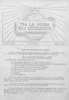 Tra la Mondo kaj literaturo.Jaro 2, Nr 3=15 (1951)