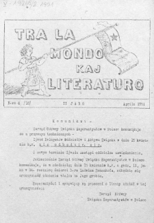 Tra la Mondo kaj literaturo.Jaro 2, Nr 4=16 (1951)