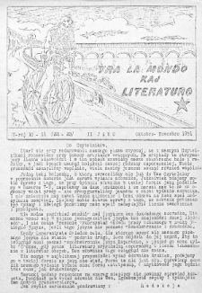 Tra la Mondo kaj literaturo.Jaro 2, Nr 10/11=22/23 (1951)
