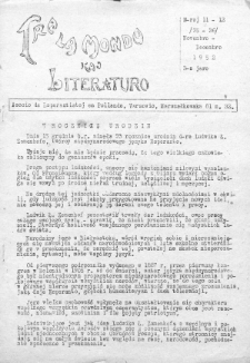 Tra la Mondo kaj literaturo.Jaro 3, Nr 11/12=35/36 (1952)