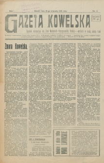 Gazeta Kowelska : tygodnik informacyjny dla Ziem Wschodnich Rzeczypospolitej Polskiej. R. 1, no 11 (1925)