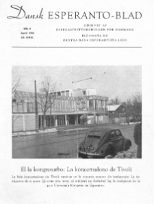 Dansk Esperanto Blad : engivet af Esperantistforeningen for Denmark : eldonala de Centra dana Esperantista Ligo. Arg 28, nr 4 (1956)