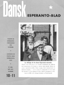 Dansk Esperanto Blad : engivet af Esperantistforeningen for Denmark : eldonala de Centra dana Esperantista Ligo. Arg 29, nr 10/11 (1957)