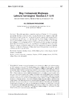 B&oacute;g i tożsamość Mojżesza. Lektura narracyjna Exodus 2,1-3,15.