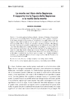 La morte nel libro della Sapienza.