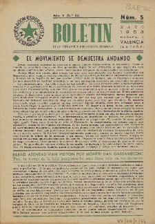 Boletín de la Federación Esperantista Española. Anno 5, n. 5 (1953)
