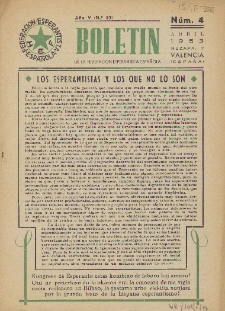 Boletín de la Federación Esperantista Española. Anno 5, n. 4 (1953)