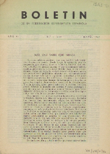 Boletín de la Federación Esperantista Española. Anno 6, n. 5 (1954)