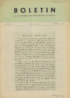 Boletín de la Federación Esperantista Española. Anno 6, n. 6 (1954)