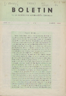 Boletín de la Federación Esperantista Española. Anno 7, n. 1 (1955)