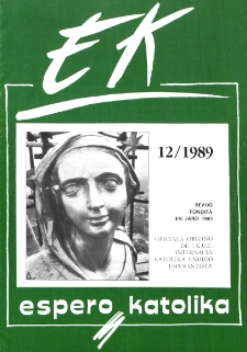 Espero Katolika.Jarkolekto 86, No 12=821 (1989)
